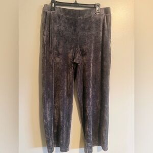 J Jill Pure Jill Charcoal Gray Crushed Velour pants with pockets size medium